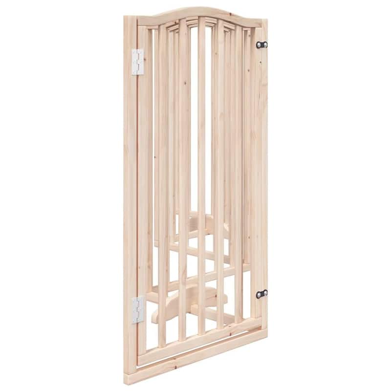 vidaXL Dog Gate Set of 6 Natural Poplar Poplar wood - 35.4 x 118.1 x 0.8