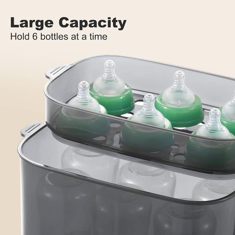 4-in-1 Electric Baby Bottle Sterilizer Dryer LED Touch Screen 6 bottles Multi-Function - 13 inch
