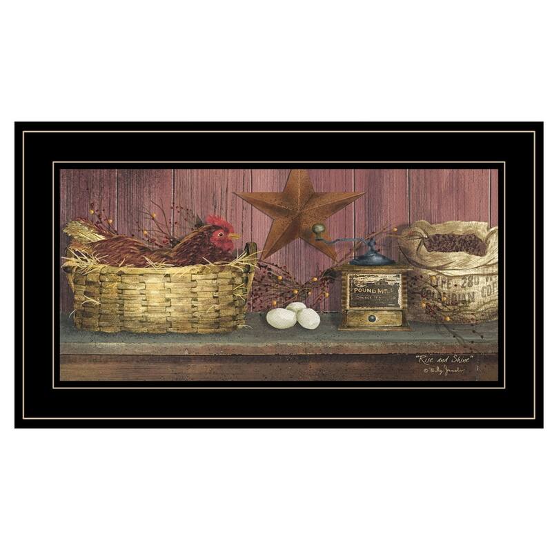 TrendyDecor4U Farmhouse "Rise and Shine" Framed Print Wall Art by Billy Jacobs