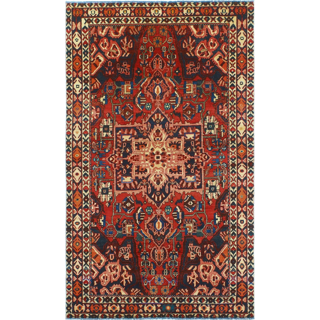 Fine Vintage Bakhtiari Najiba Burgundy/Navy Rug - 5'0" x 8'5"