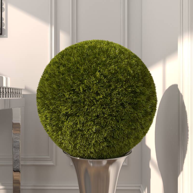 Green Faux Foliage Boxwood Topiary Artificial Foliage Ball - 15 x 15 x 15