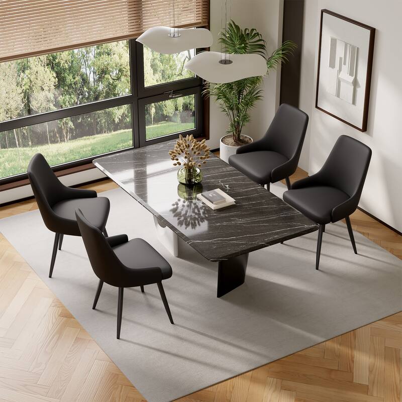Modern Dining Chairs Set of 2, Spacious Dining Room Chairs with Thick Cushion, Comfortable Upholstered Dining Chairs