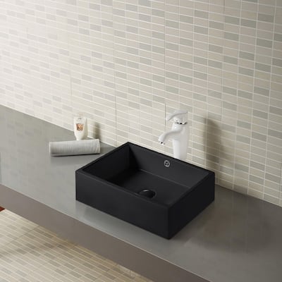 Jenkins Matte Black Ceramic Rectangular Basin Sink