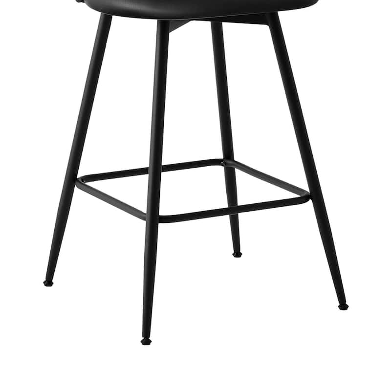 26-Inch Swivel Counter Height Bar Stools with Rattan Back - 36"H x 18.5"W x 19.7"D