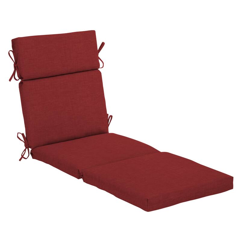 Arden Selections Leala Texture Outdoor Chaise Lounge Cushion - 77 in L x 22 in W x 3.5 in H - Ruby Red Leala
