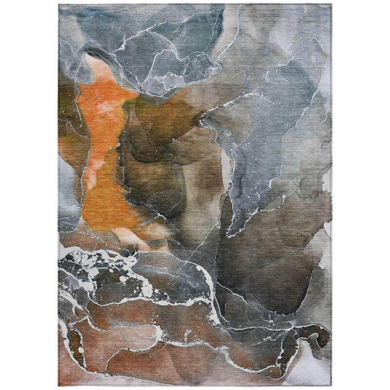 Almilo Modern Art-Inspired Weather Resistant Current & Stylish Outdoor Rug
