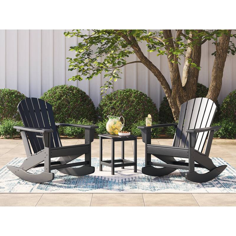 Signature Design by Ashley Sundown Treasure 3-Piece Outdoor Package - 31.25" W x 35.25" D x 37.13" H - Black