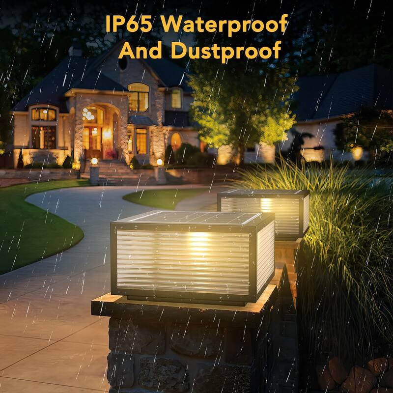 11.8" Solar Powered Post Cap Lights Pillars Light