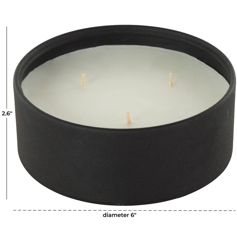 Beige, Black or Cream Metal Scented Textured 22oz 3 Wick Decorative Candle with White Wax