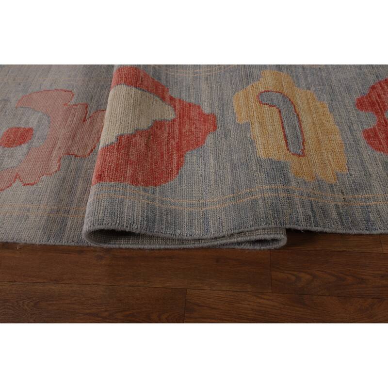 Vegetable Dye Oushak Turkish Large Area Rug Handmade Wool Carpet - 12'5"x 14'9"