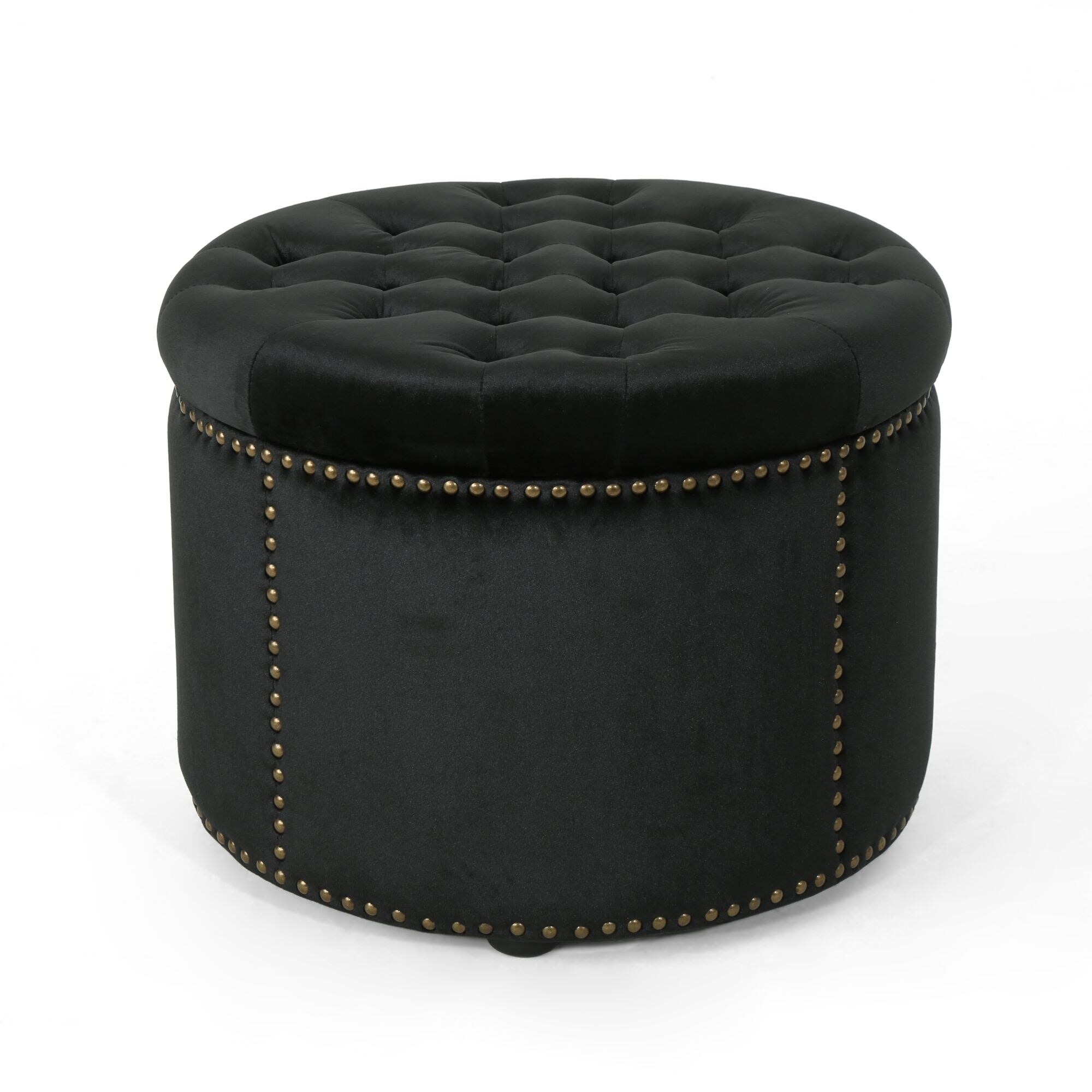 black tufted stool