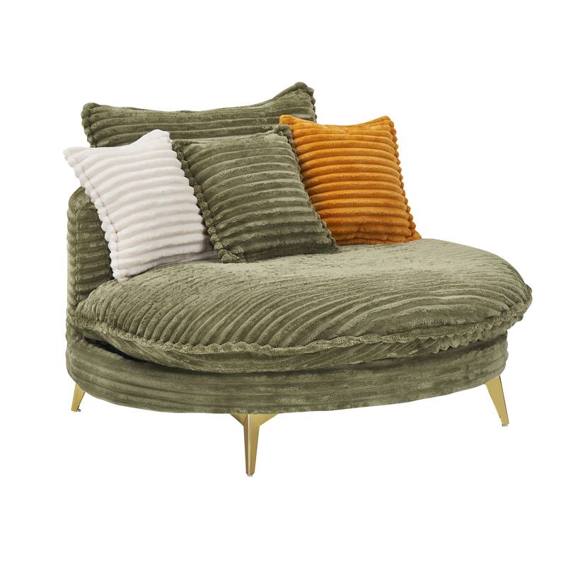 65-Inch Corduroy Sofa with Matching Pillows for Small Spaces