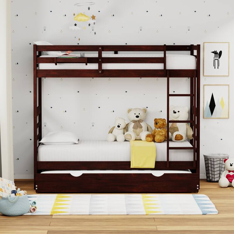 Plana Wood Bunk Bed, Hanging Nightstand and Trundle