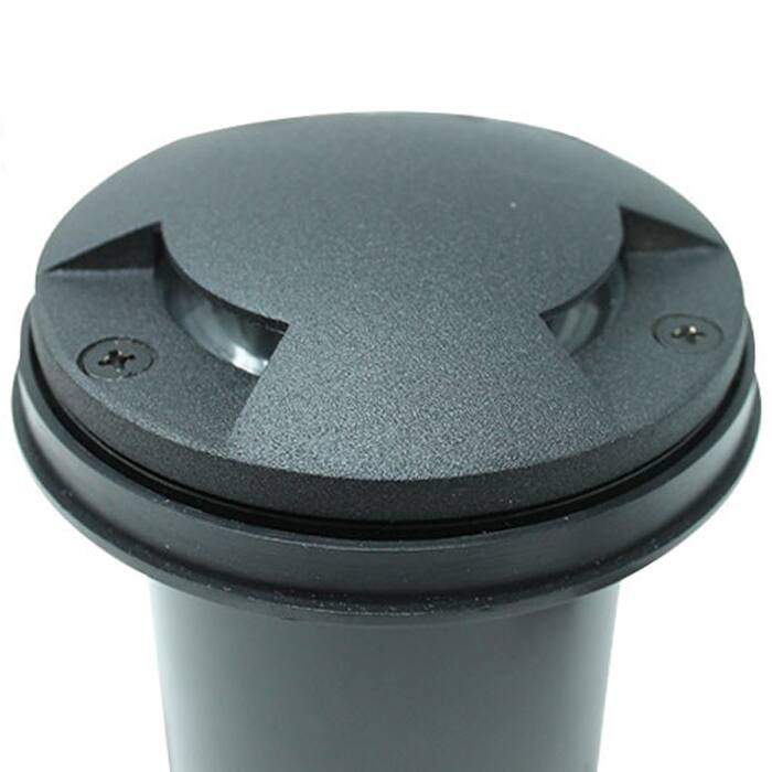 12V Composite In Ground Pathway Well Light w/ Tri-Directional "Mushroom" Cover