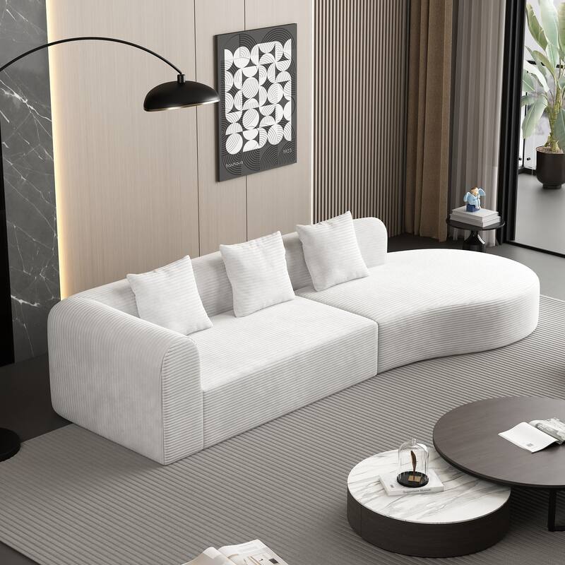 123*37 inch extra large deep modular sofa, cloud sofa 4-person sofa, can sit or lie down, living room corduroy modular s