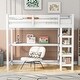 preview thumbnail 3 of 13, Twin Size Loft Bed Wooden Guardrail Loft Bed Frame with Storage Shelves and Under-Bed Desk