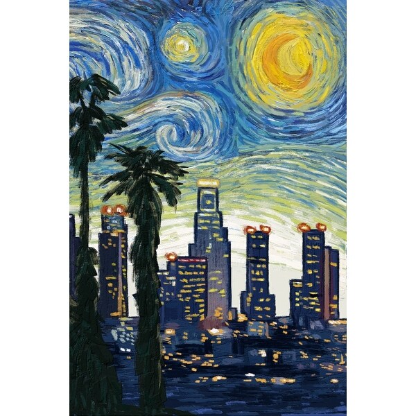 Los Angeles California Skyline Van Gogh Starry Night Lantern Press Artwork Art Print Multiple Sizes Available