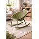 preview thumbnail 9 of 45, Set of 2 Mid-Century Modern Rocking Lounge Chairs - Egg-Shaped Breathable Plastic Seat with Durable Plastic Base, Accent Seating
