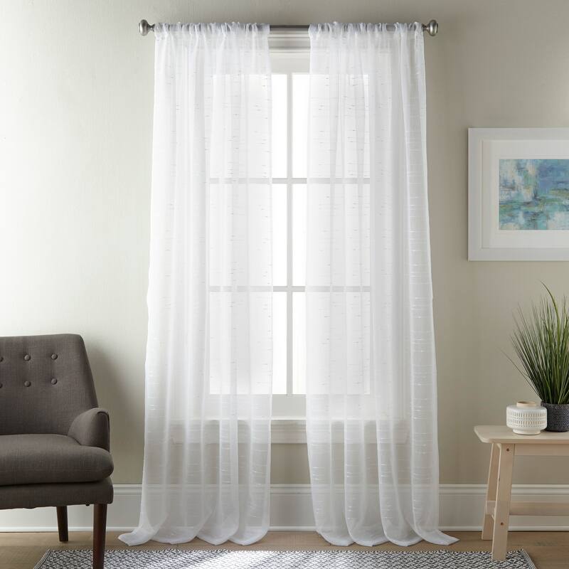 Nanshing Emma Semi-Sheer Rod Pocket Curtain Panel Pair - 50" x 84" - White
