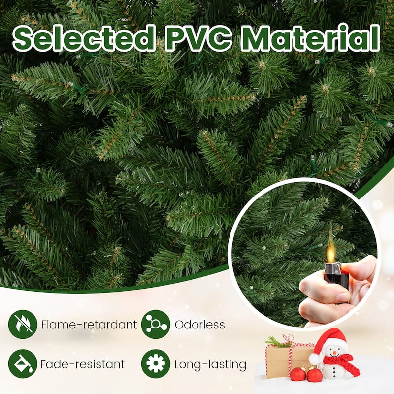 Gymax 12 FT Artificial Xmas Tree w/ Quick Power Connector & 800 Warm - See Details