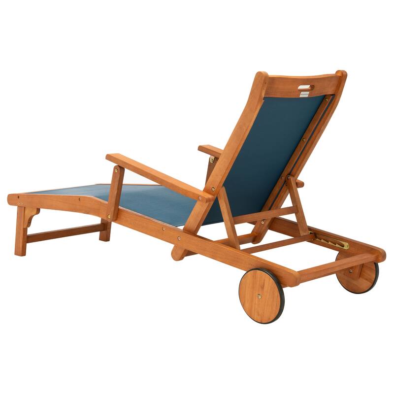 SAFAVIEH Outdoor Linie Sunlounger with Wheels - 25Wx36Dx71H