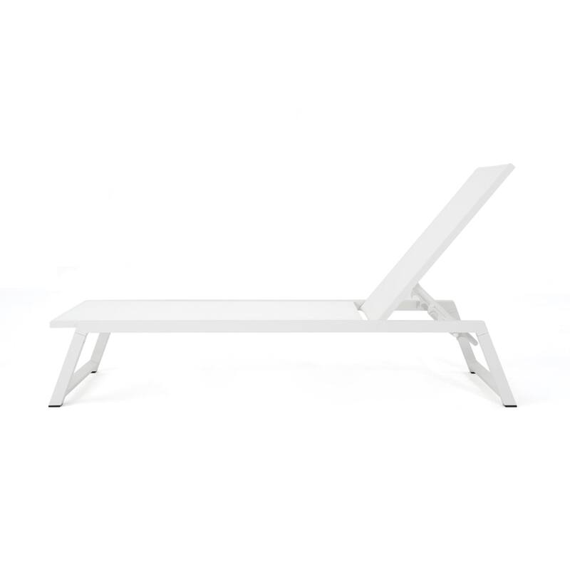 Outdoor aluminum frame mesh chaise lounge chair