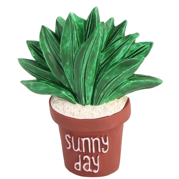 Unique Bargains Kitchen Fridge Resin Aloe Potting Collection Decorative Magnet Sticker