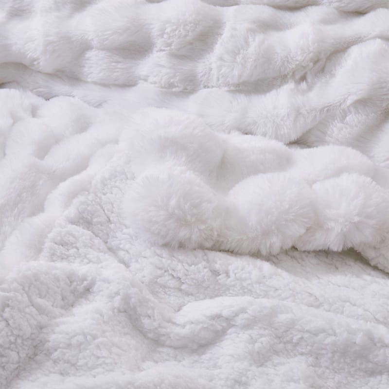 Dual-Side Fluffy Sherpa Comforter Set, Winter Plush Fuzzy Bedding Set