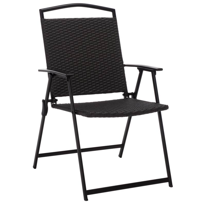 SAFAVIEH Outdoor Living Dory Folding Chair (Set of 2) - 25"W x 23"D x 36"H