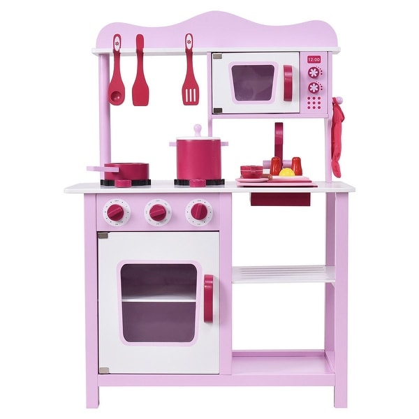 Shop Costway Wooden Kitchen Toy Playset Kids Children ...