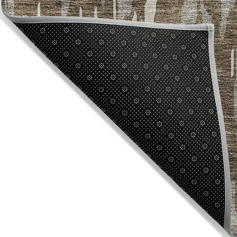 Machine Washable Indoor/ Outdoor Abstract Chantille Rug