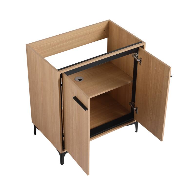 Modern Bathroom Vanity with Double Door Cabinet, Engineering Wood Frame, Ample Storage