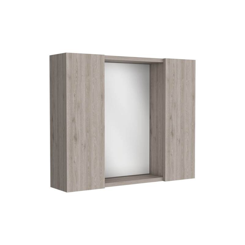 Medicine Cabinet, Double Door, Mirror, One External Shelf
