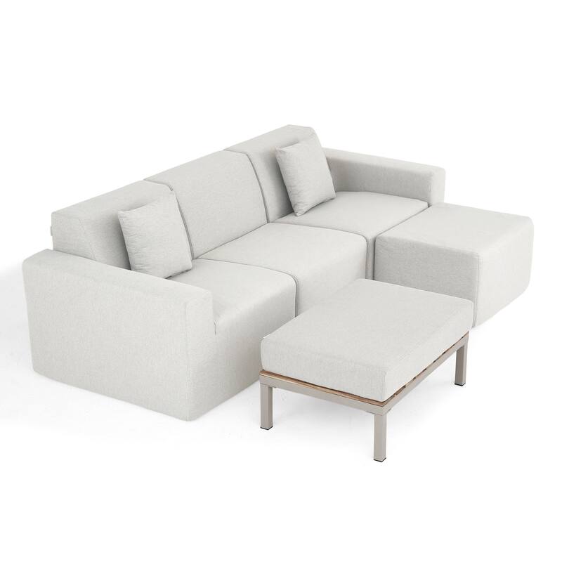 5-Piece Modular Sets Sectional Sofa Set Patio Conversation Sets