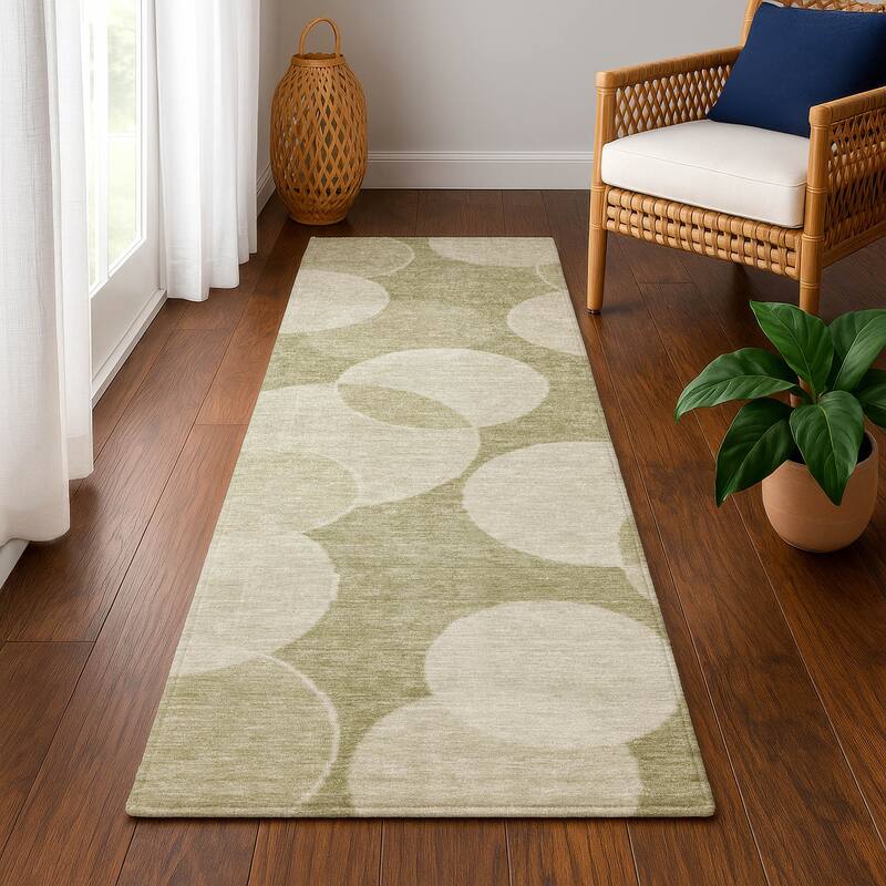Premium Washable Super Soft Contemporary Bubbles Mayfield Rug - Tan - 2'3" x 7'6"