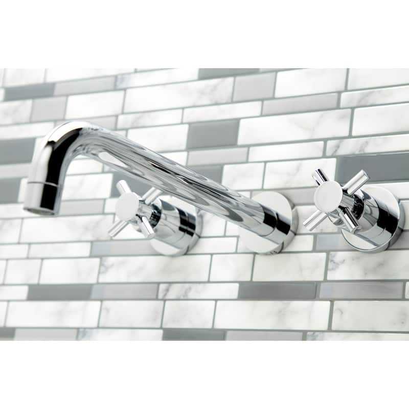 Concord 3-Hole Wall Mount Roman Tub Faucet in Brushed Brass