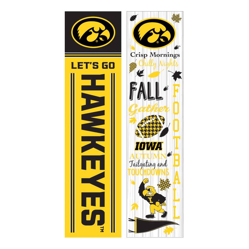 47" Double Sided Seasonal Porch Leaner, University of Iowa - 47" x 11.25"