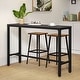 preview thumbnail 1 of 12, Pellebant Patio Outdoor Bar Table Rectangle Pub Table Dining Table Black-55.1inches