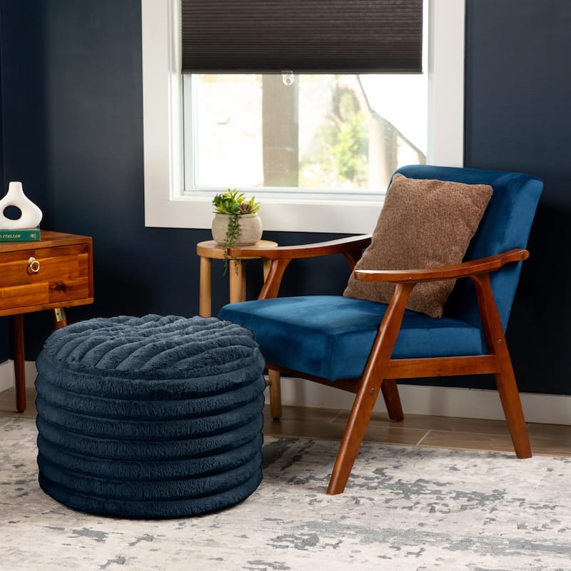 Jaxx Paran Pouf - Fluffy Faux Fur Ottoman for Modern Interior Design