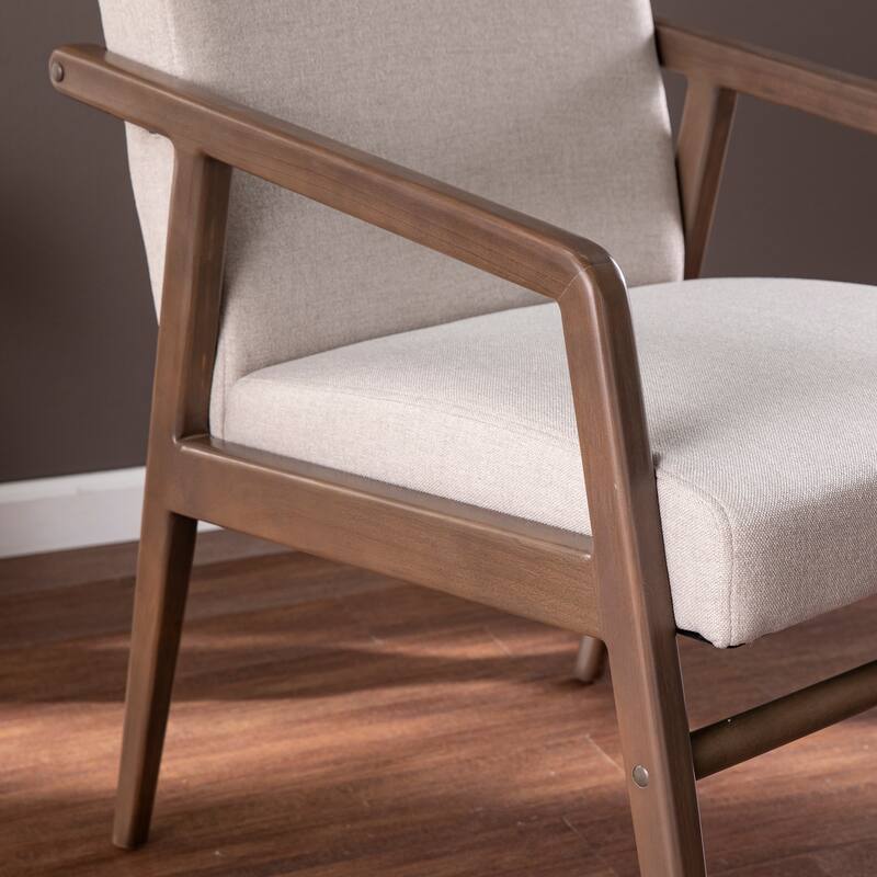 SEI Furniture Diane Beige Wood Accent Chair