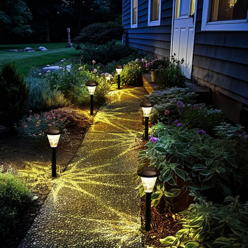 Solar Outdoor Landscape Lights, Waterproof Outdoor Solar Lights for Garden and Patio, Warm White