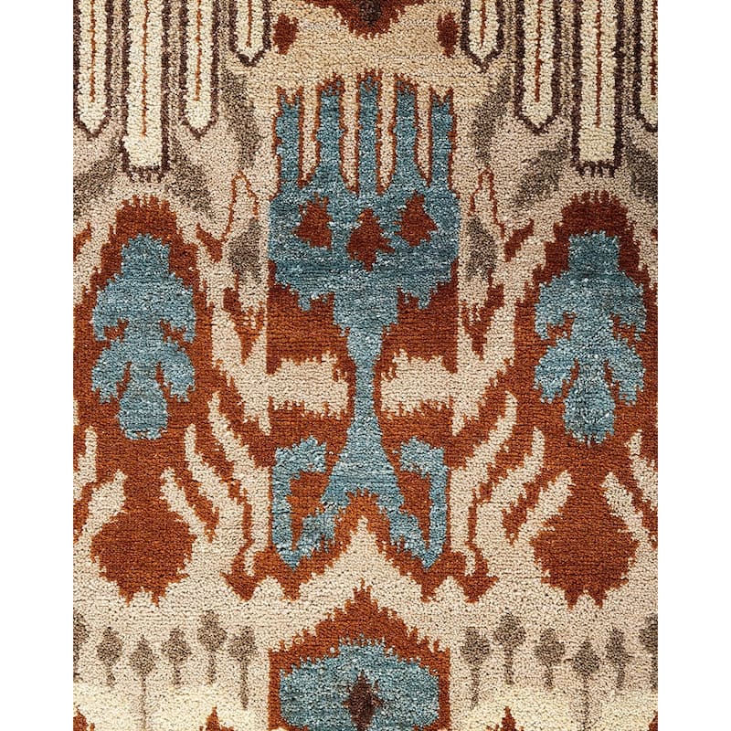 Ikat One-of-a-Kind Hand-Knotted Area Rug, Beige - 8' 3" x 10' 5"