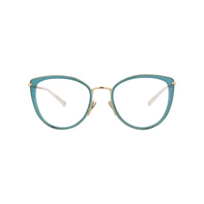 Pomellato Cat Eye-Frame Acetate Optical Frames, Transparent Lens, Shiny Transparent Teal Frame