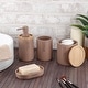 preview thumbnail 62 of 63, Sleek Cotton Pad Holder - Polyresin Bathroom Storage Container with Bamboo Lid - 4 L x 4 W x 4.6H