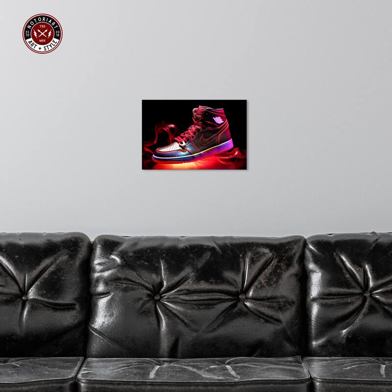Notoriart Flaming Hot Sneaker Ii Gallery Wrapped Sneaker 1 Piece Canvas Wall Art