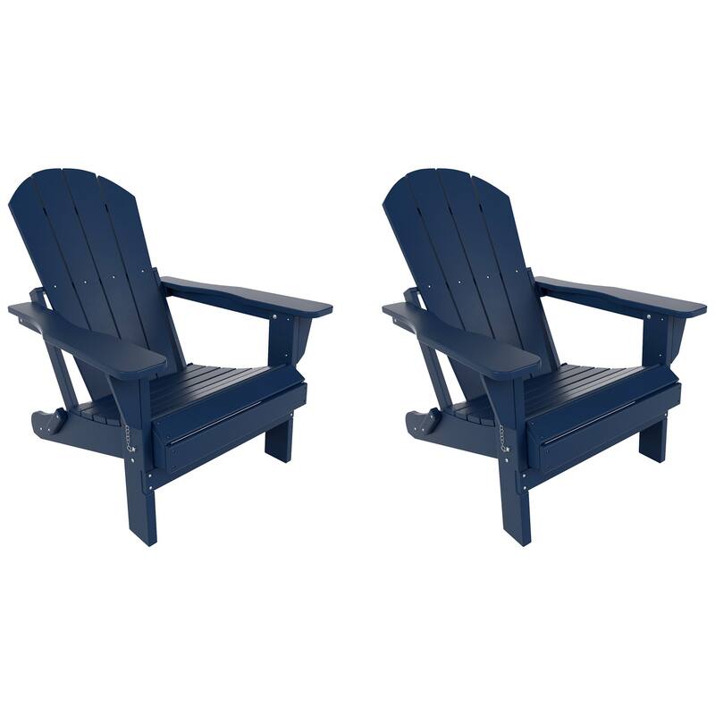 POLYTRENDS Laguna Outdoor Eco-Friendly Poly Folding Adirondack Chair (Set of 2)
