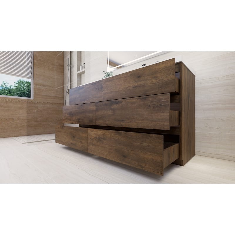Aron 60'' Freestanding Vanity with Right Single Sink