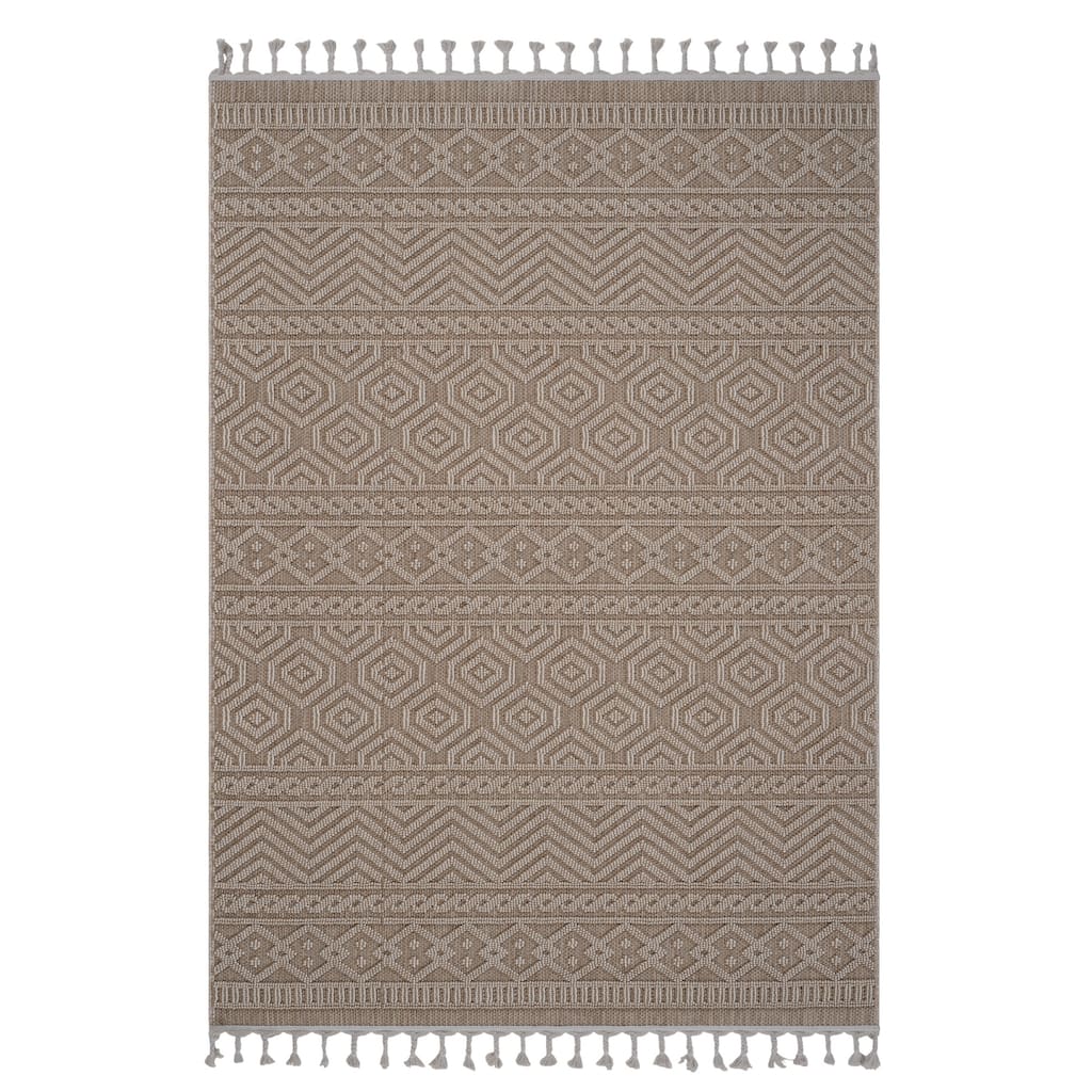 Roomfitters 6x9 Machine Washable Boho Vintage Area Rug, Non-Slip Pet Friendly Indoor Living Room Decor Carpet - Mocha - 6' X 9'
