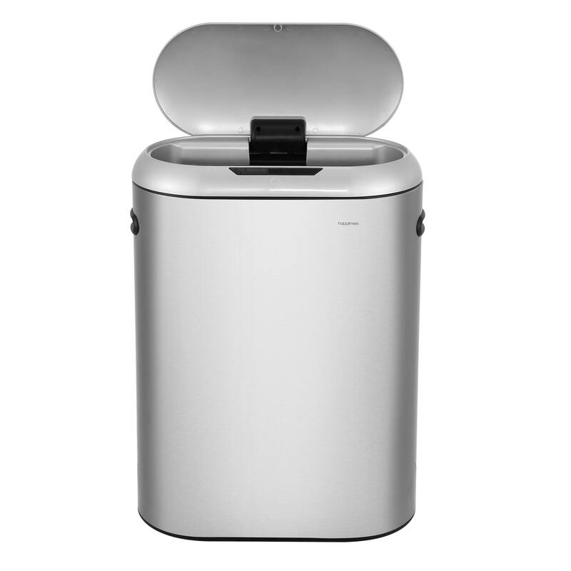 happimess Robo Kitchen 13.2-Gallon Slim Oval Motion Sensor Touchless Trash Can with Touch Mode