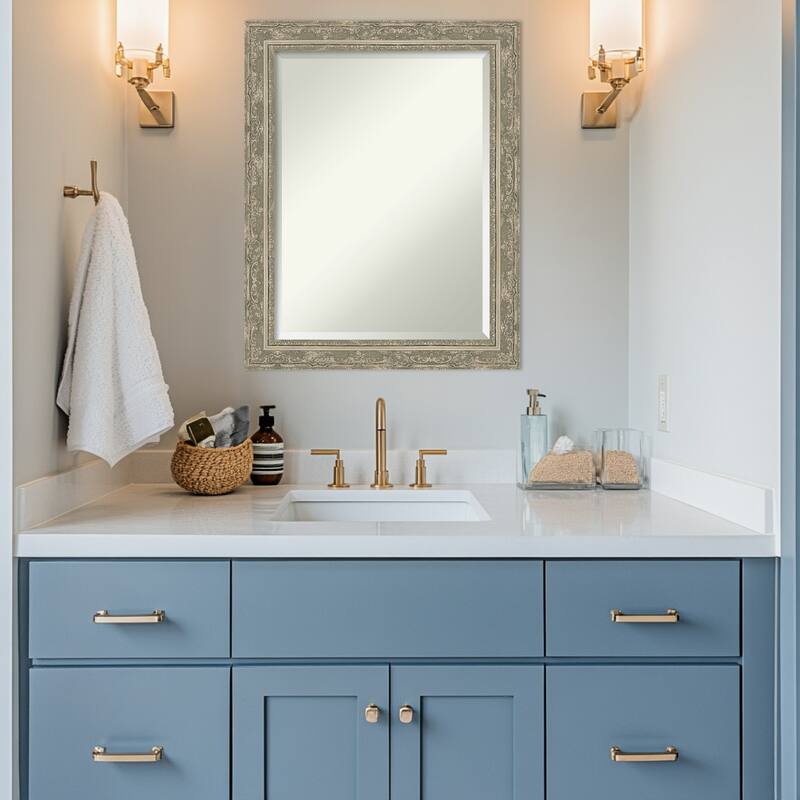 Filigree Beveled Framed Bathroom Vanity Wall Mirror